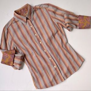 Robert Graham Striped Button Up Top Size 4